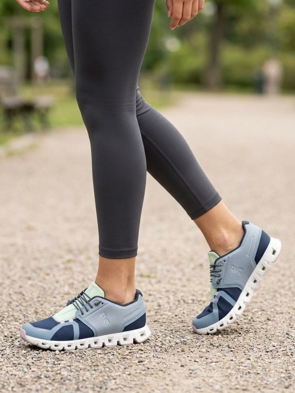 On Cloud Light Blue & Navy Women's Athletic Sneakers - Lightweight Comfort